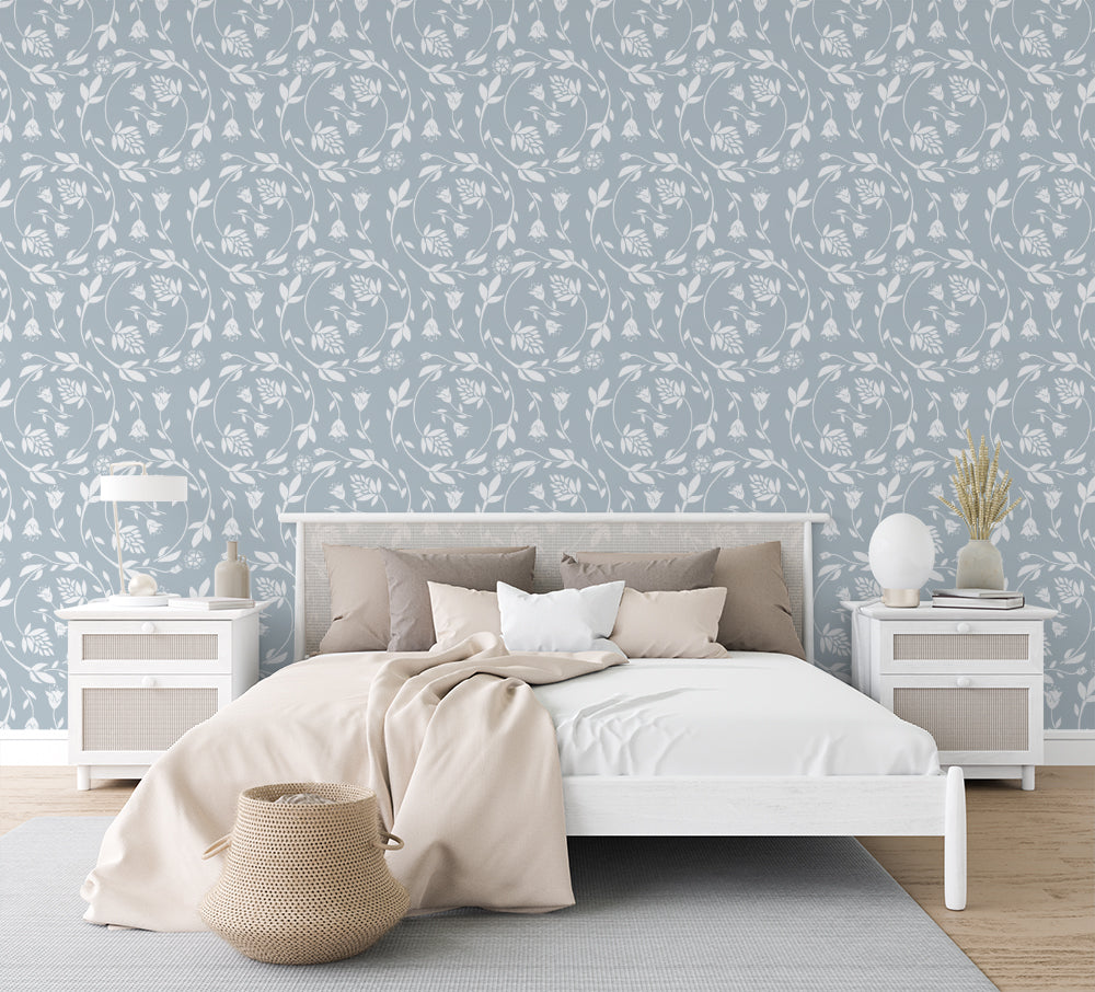 Floral Swirl Light Blue