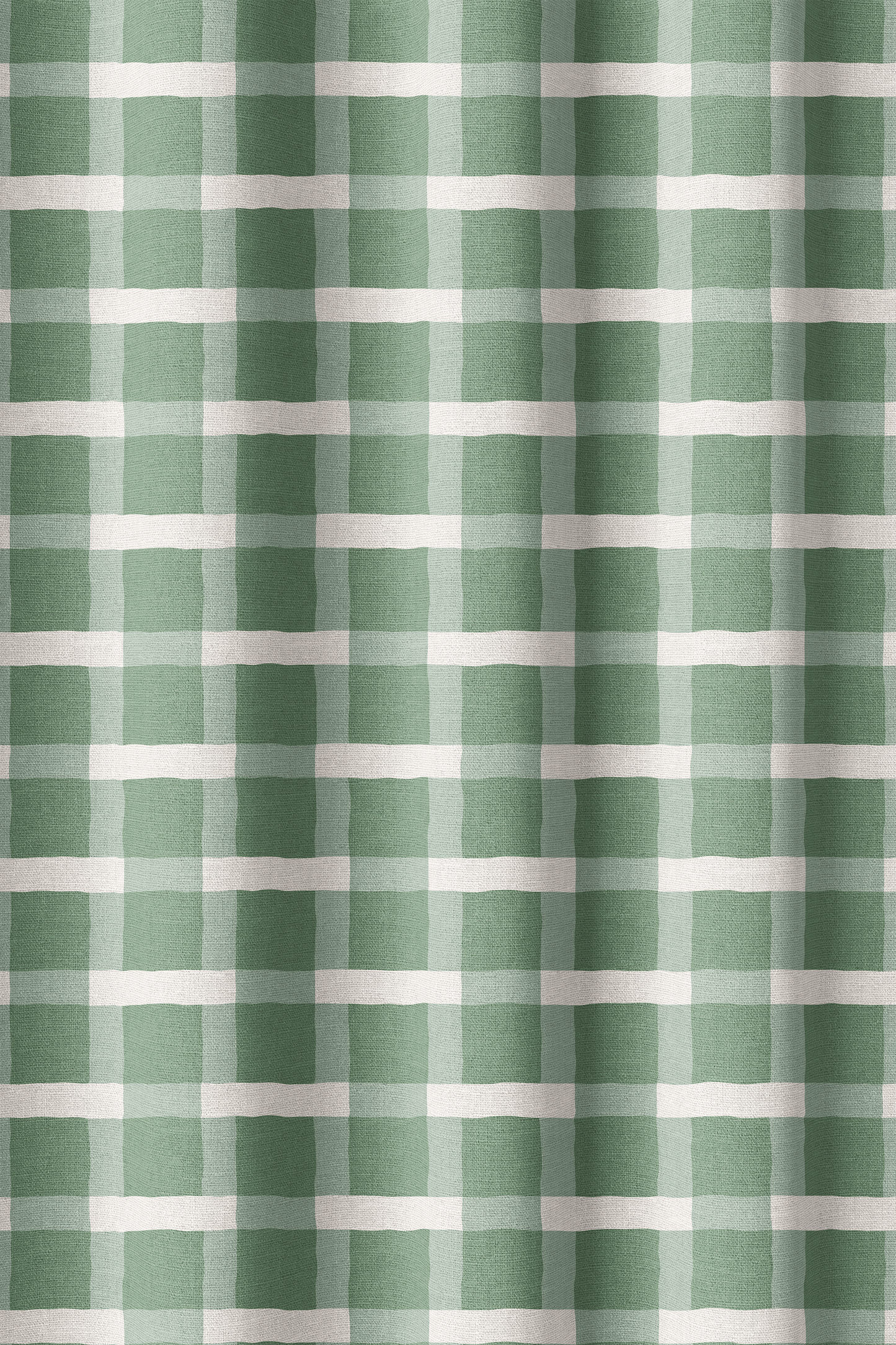 Wavy Plaid Green Fabric