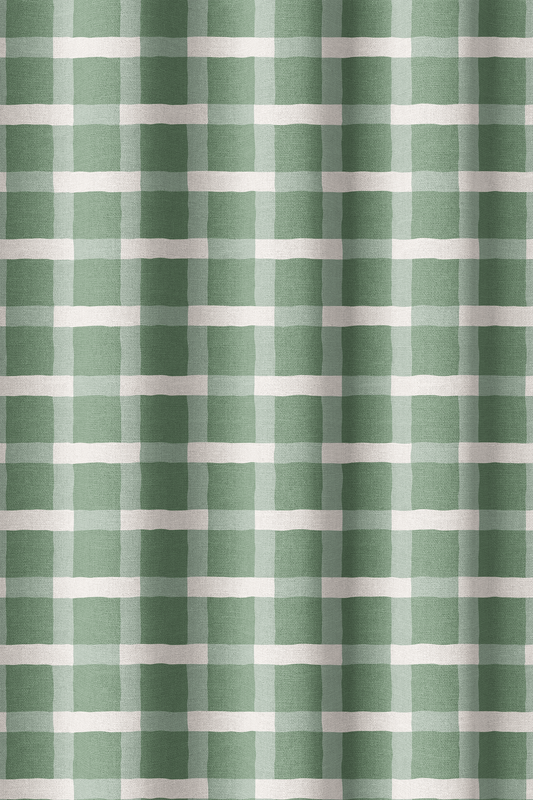 Wavy Plaid Green Fabric